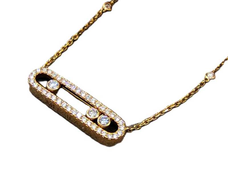 メシカ買取 750PG ベビー ムーヴ パヴェ ダイヤモンド ネックレス